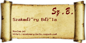 Szakmáry Béla névjegykártya